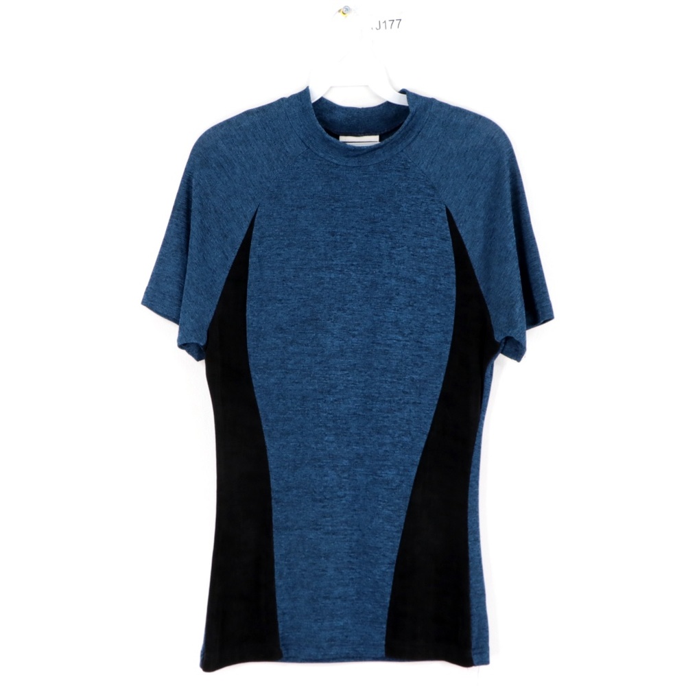 Vintage 90s Streetwear Mock Neck Color Block Shirt